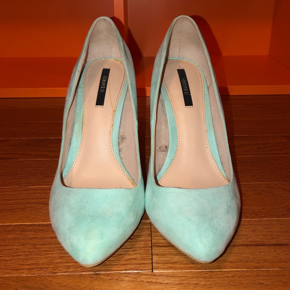 Mint green heels